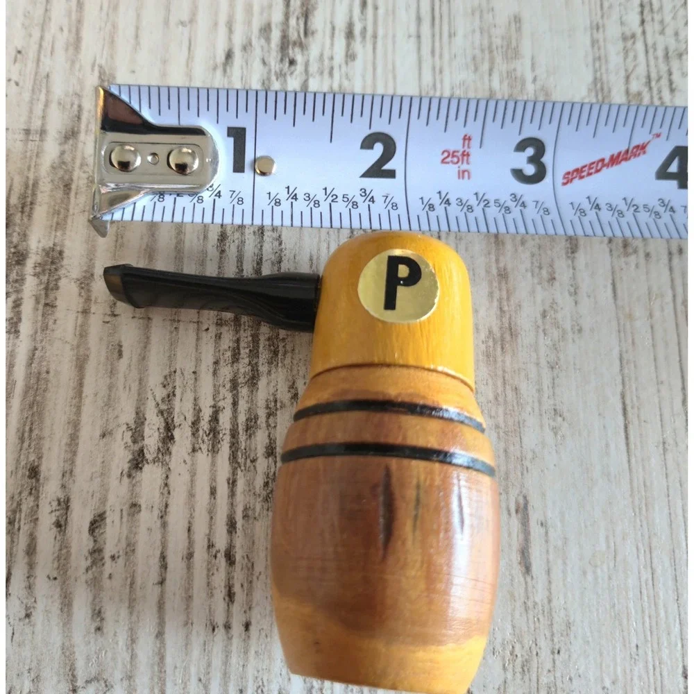 Vintage Novelty Wooden Smoking Pipe Salt Pepper Shakers Set Mid Century Retro
